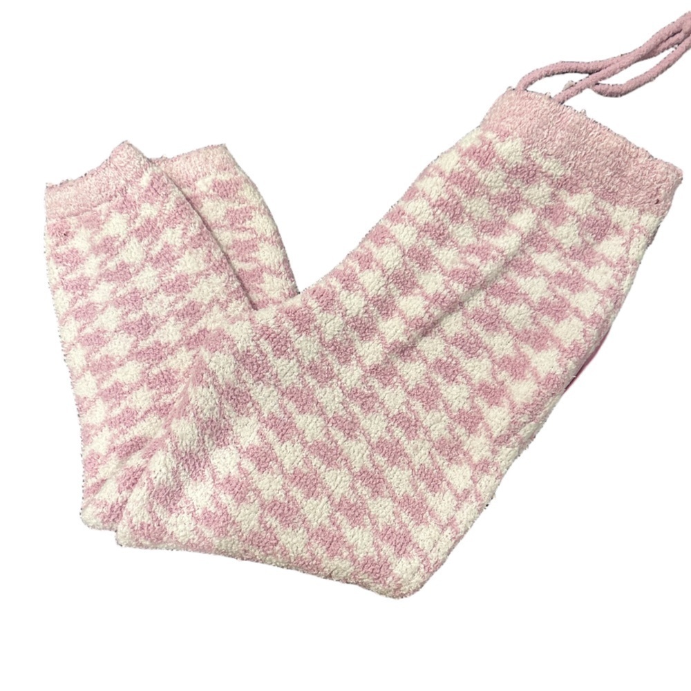 SKIMS Pink Cream Checkered Pajama Pants